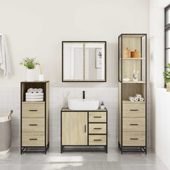 Bathroom Furniture Set 4 pcs Engineered Wood Sonoma oak