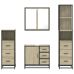 Bathroom Furniture Set 4 pcs Engineered Wood Sonoma oak
