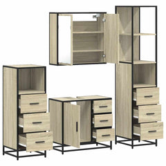 Bathroom Furniture Set 4 pcs Engineered Wood Sonoma oak