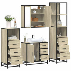 Bathroom Furniture Set 4 pcs Engineered Wood Sonoma oak