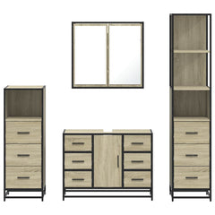 Bathroom Furniture Set 4 pcs Engineered Wood Sonoma oak