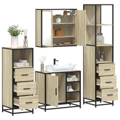 Bathroom Furniture Set 4 pcs Engineered Wood Sonoma oak