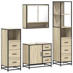 Bathroom Furniture Set 4 pcs Engineered Wood Sonoma oak