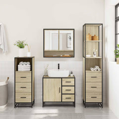 Bathroom Furniture Set 4 pcs Engineered Wood Sonoma oak