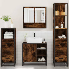 Bathroom Furniture Set 4 pcs Engineered Wood Smoked oak