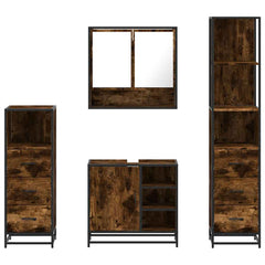Bathroom Furniture Set 4 pcs Engineered Wood Smoked oak