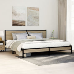 vidaXL Metal Bed Frame without Mattress Sonoma Oak Length 203 cm