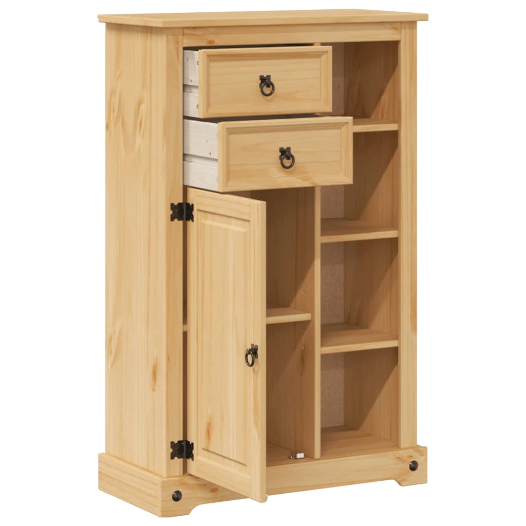 vidaXL Bathroom Cabinet "Corona" 70x33x110 cm Solid Wood Pine 3
