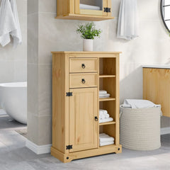 vidaXL Bathroom Cabinet "Corona" 70x33x110 cm Solid Wood Pine 1