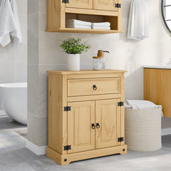 vidaXL Bathroom Cabinet "Corona" 70x33x80 cm Solid Wood Pine 1
