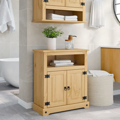 vidaXL Bathroom Cabinet "Corona" 70x33x80 cm Solid Wood Pine 1