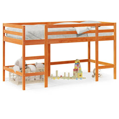 vidaXL Kids'Loft Bed without Mattress with Ladder Wax Brown 80x200 cm 2