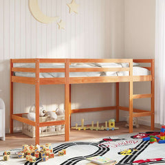 vidaXL Kids'Loft Bed without Mattress with Ladder Wax Brown 80x200 cm 1