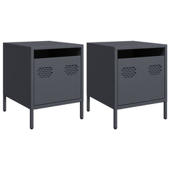 vidaXL Bedside Cabinets 2 pcs Anthracite 35x39x43.5 cm Steel 2