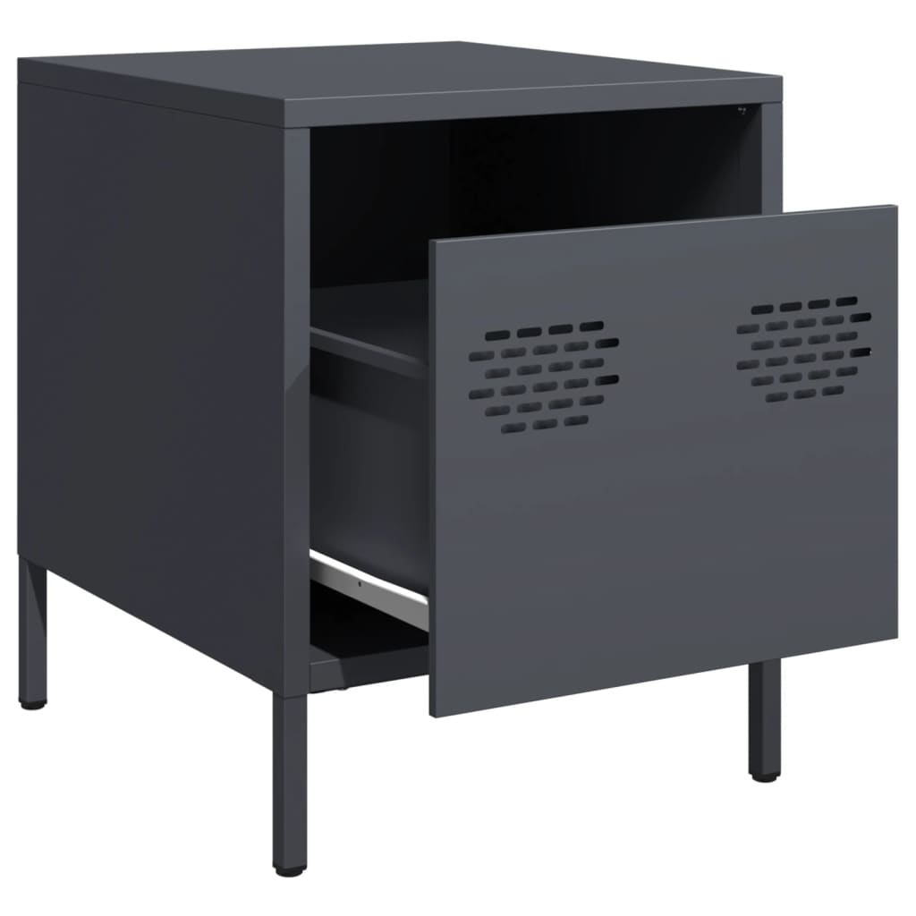 vidaXL Bedside Cabinets 2 pcs Anthracite 35x39x43.5 cm Steel 4