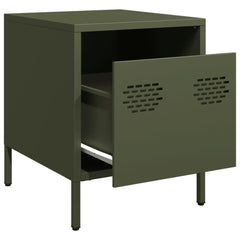 vidaXL Bedside Cabinets 2 pcs Olive Green 35x39x43.5 cm Steel 4