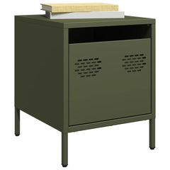 vidaXL Bedside Cabinets 2 pcs Olive Green 35x39x43.5 cm Steel 1