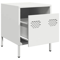 vidaXL Bedside Cabinet White 35x39x43.5 cm Steel 4