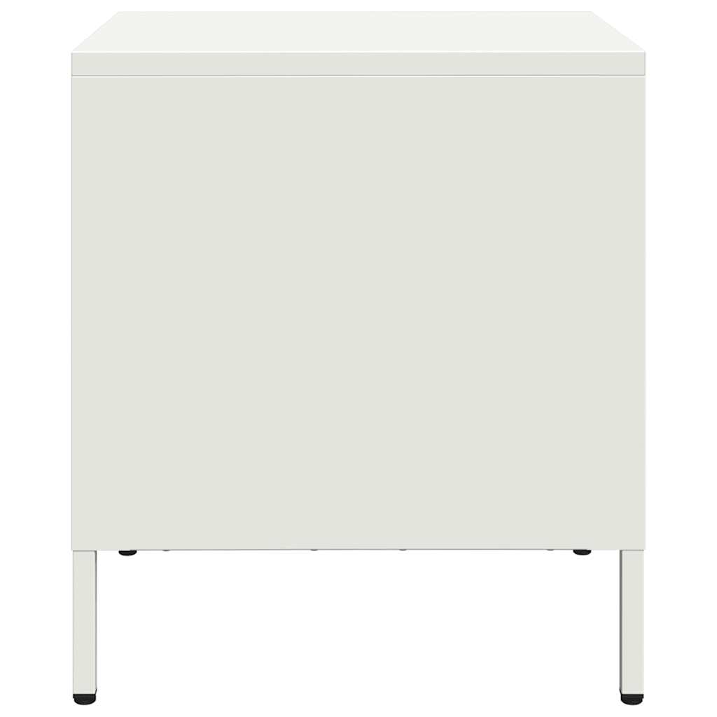 vidaXL Bedside Cabinet White 35x39x43.5 cm Steel 6