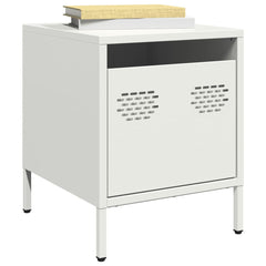 vidaXL Bedside Cabinet White 35x39x43.5 cm Steel 1