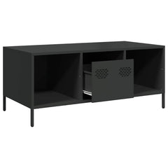 vidaXL Coffee Table Black 101.5x50x43.5 cm Cold-rolled Steel 5