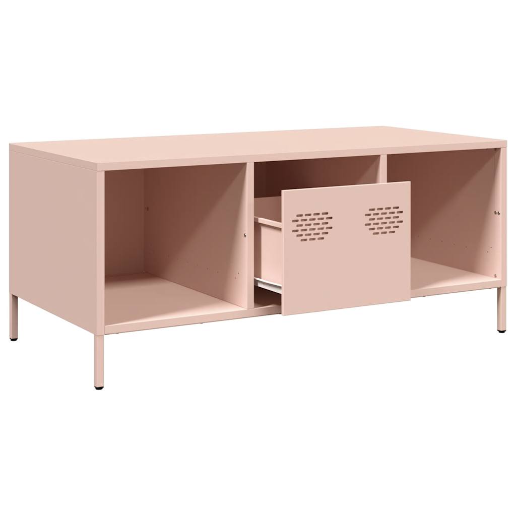 vidaXL Coffee Table Pink 101.5x50x43.5 cm Cold-rolled Steel 5