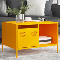 vidaXL Coffee Table Mustard Yellow 68.5x50x43.5 cm Cold-rolled Steel 4