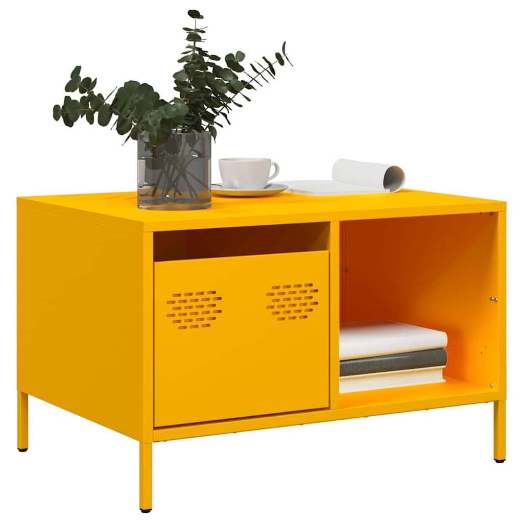 vidaXL Coffee Table Mustard Yellow 68.5x50x43.5 cm Cold-rolled Steel 1