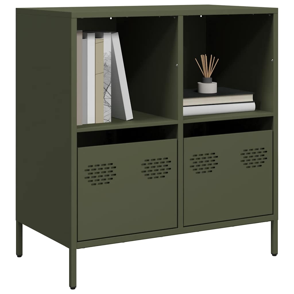 Sideboard 68x39x73.5 cm Cold-rolled Steel Olive green
