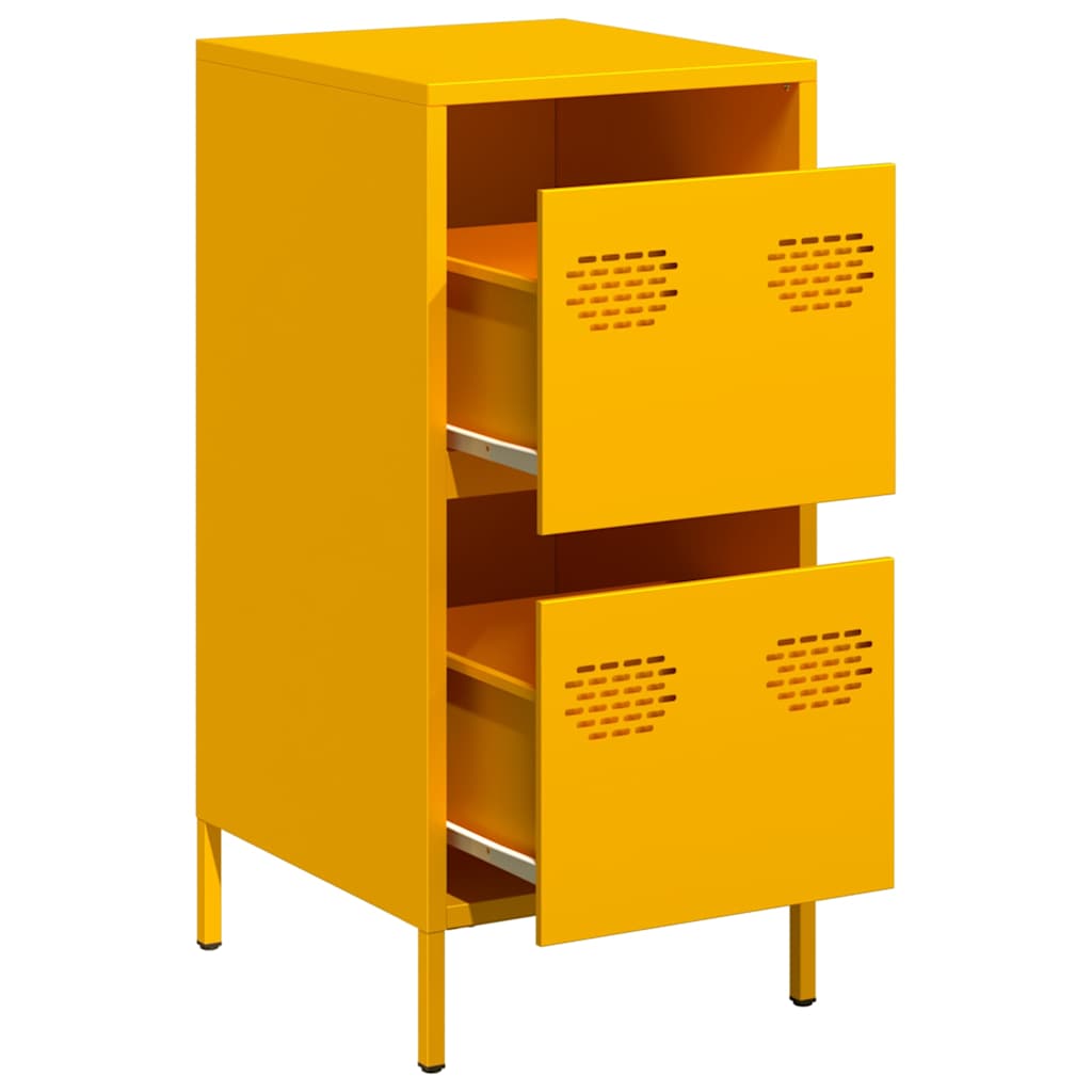 vidaXL Sideboard Mustard Yellow 35x39x73.5 cm Cold-rolled Steel 4