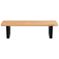 Basin Shelf Wall Mounted Steel and Solid Wood Oak Trapezium Height 2.5 cm Width 60 cm Light brown and black