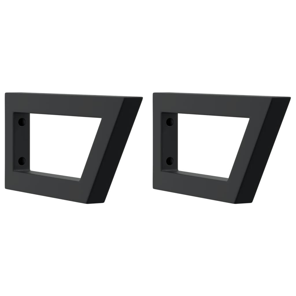 Basin Shelf Wall Mounted Steel and Solid Wood Oak Trapezium Height 2.5 cm Width 60 cm Light brown and black