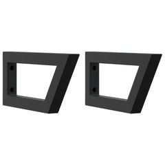 Basin Shelf Wall Mounted Steel and Solid Wood Oak Trapezium Height 2.5 cm Width 80 cm Dark brown and black