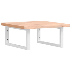vidaXL Basin Shelf Wall Mounted Steel and Solid Wood Beech 2