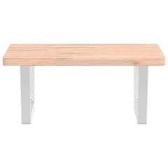 vidaXL Basin Shelf Wall Mounted Steel and Solid Wood Beech 4