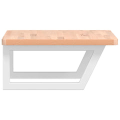 vidaXL Basin Shelf Wall Mounted Steel and Solid Wood Beech 5