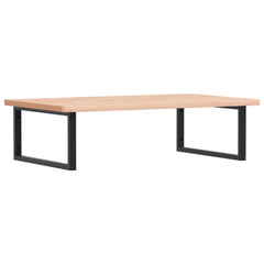 Basin Shelf Wall Mounted Steel and Solid Wood Beech Rectangular Height 2.5 cm Brown and black 100 cm 60 cm