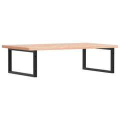 Basin Shelf Wall Mounted Steel and Solid Wood Beech Rectangular Height 2.5 cm Brown and black 100 cm 60 cm