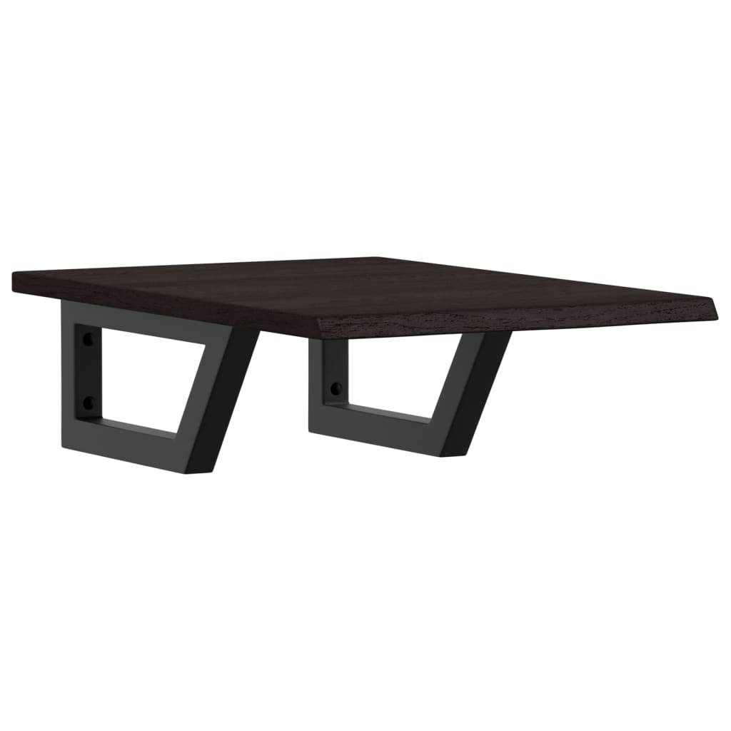 vidaXL Basin Shelf Wall Mounted Steel and Solid Wood Oak 2