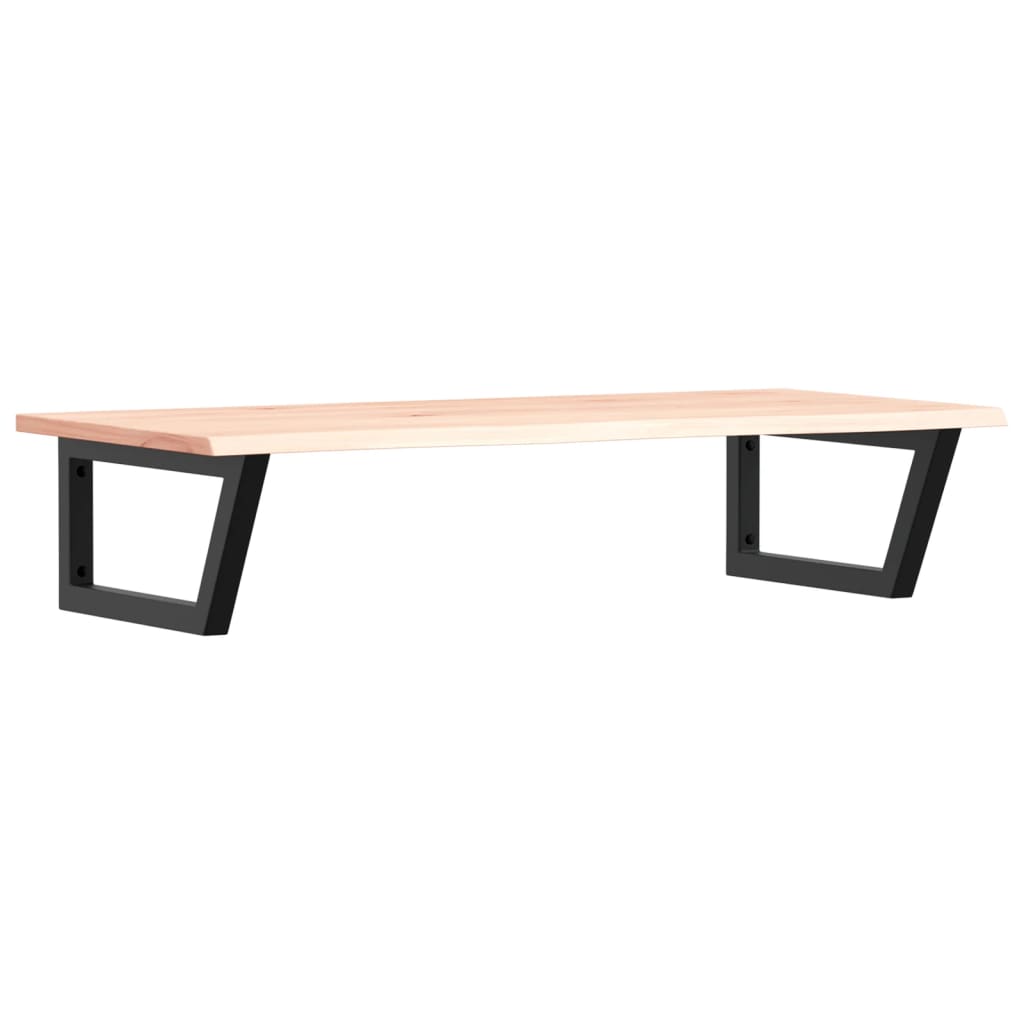 Basin Shelf Wall Mounted Steel and Solid Wood Oak Trapezium Depth 50 cm Width 100 cm Brown and black
