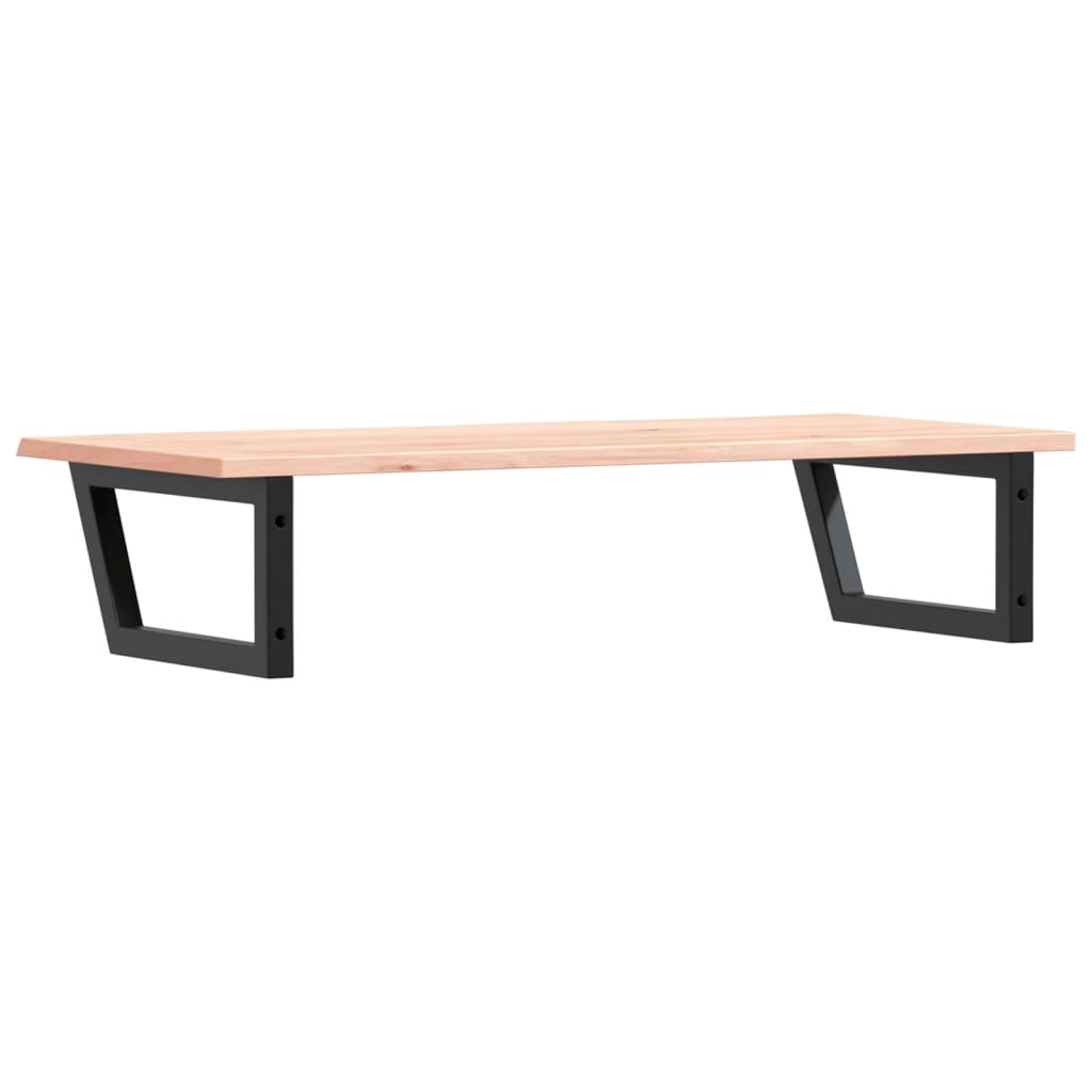 Basin Shelf Wall Mounted Steel and Solid Wood Oak Trapezium Depth 50 cm Width 100 cm Brown and black