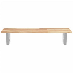 vidaXL Basin Shelf Wall Mounted Steel and Solid Wood Acacia 4