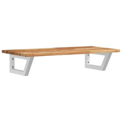 vidaXL Basin Shelf Wall Mounted Steel and Solid Wood Acacia 2