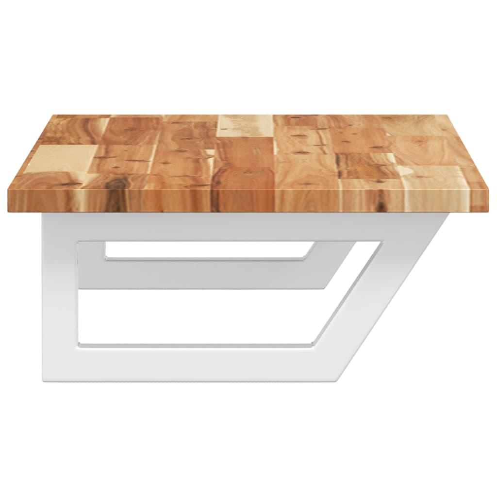 vidaXL Basin Shelf Wall Mounted Steel and Solid Wood Acacia 5