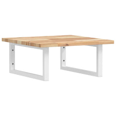 vidaXL Basin Shelf Wall Mounted Steel and Solid Wood Acacia 2