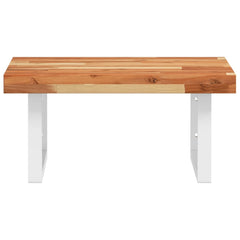 vidaXL Basin Shelf Wall Mounted Steel and Solid Wood Acacia 4