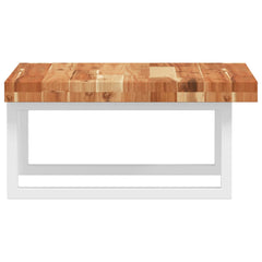 vidaXL Basin Shelf Wall Mounted Steel and Solid Wood Acacia 5