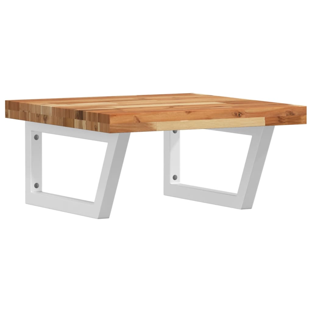 vidaXL Basin Shelf Wall Mounted Steel and Solid Wood Acacia 2