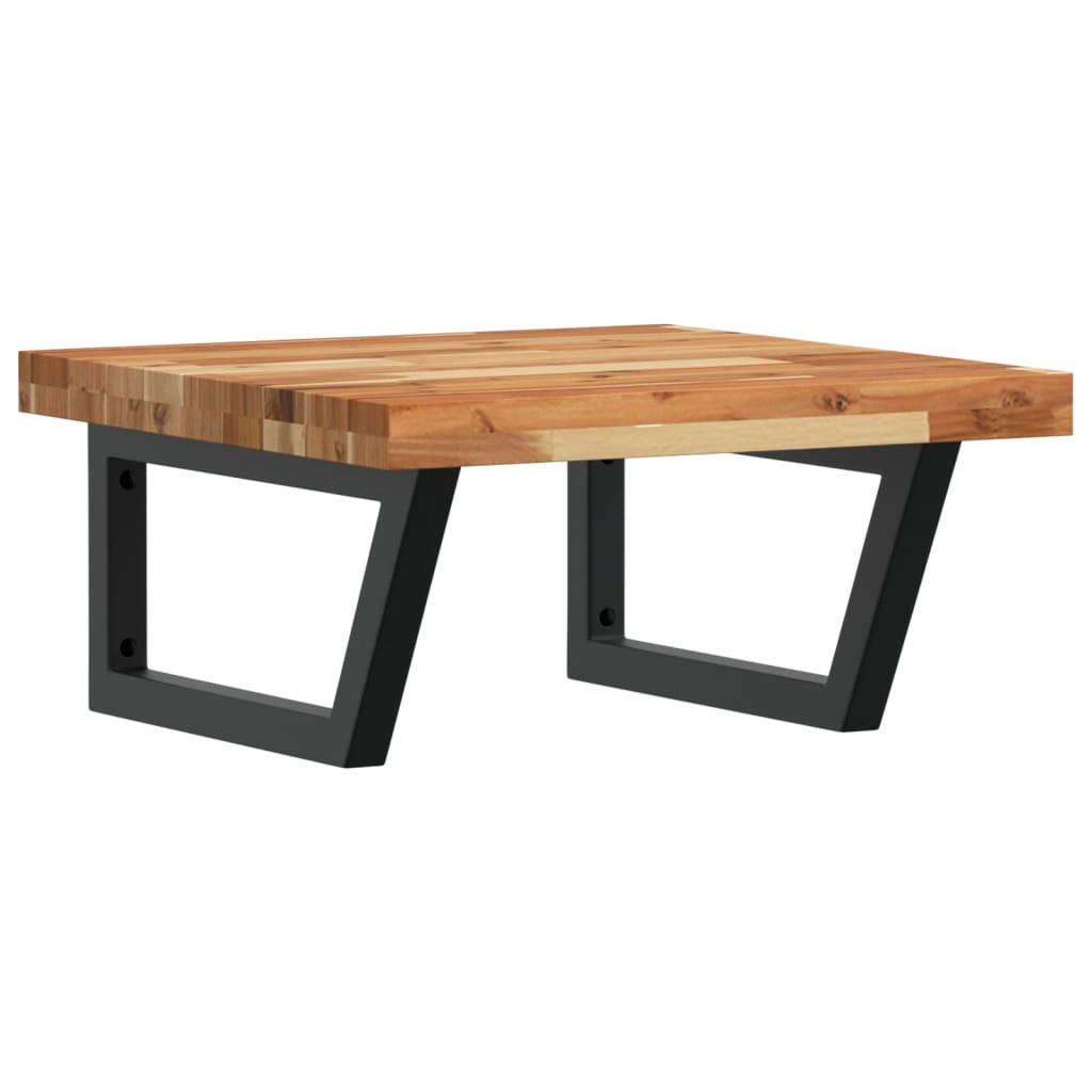 vidaXL Basin Shelf Wall Mounted Steel and Solid Wood Acacia 2