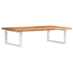 vidaXL Basin Shelf Wall Mounted Steel and Solid Wood Acacia 2